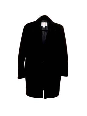 JOE FRESH Women’s Black Car Coat Pea Coat Midi Length Notched Collar Size M